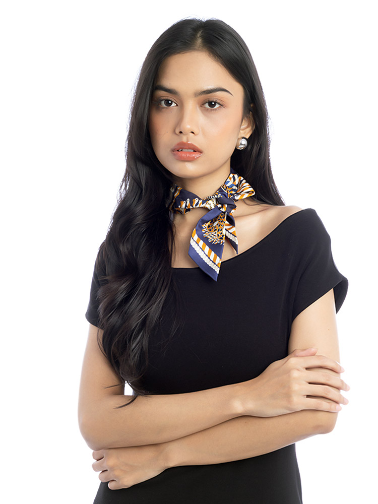 Epaulettes De Gala Silk Twilly Marine Gold White