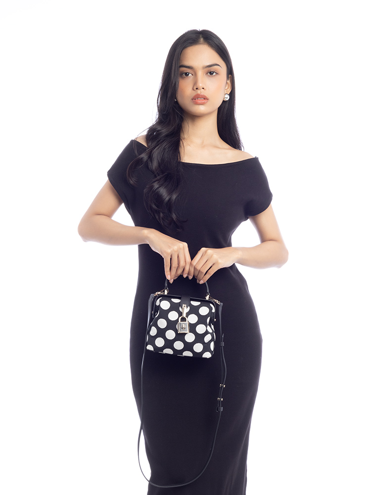 Remedy Bikini Dot Small Top Handle Bag Black Multi