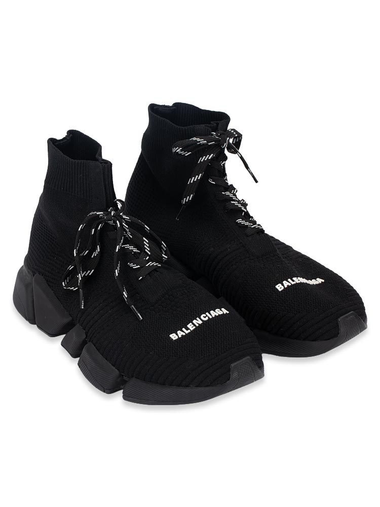 3D Knit Speed 2.0 Lace Up Sneakers Black Sz 41