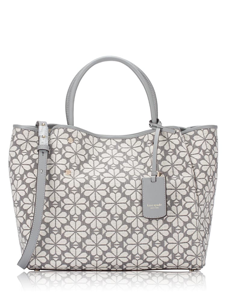Flower Spade Jacquard Everything Medium Tote Grey Multi