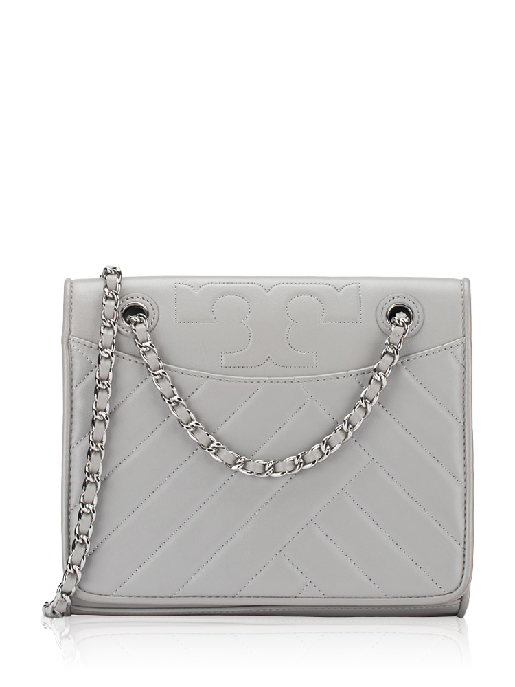 Alexa Leather Shoulder Bag Concrete