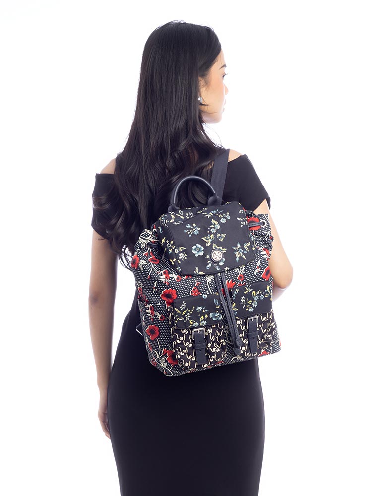 Virginia Floral Retro Backpack Red