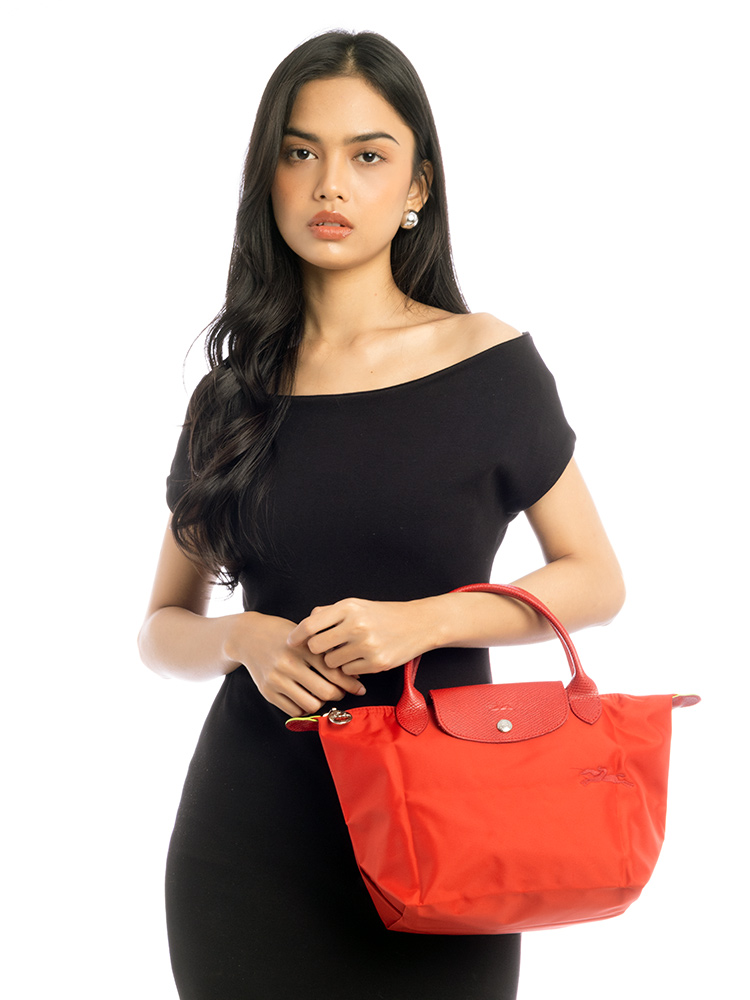 Le Pliage Green Small SH Tomato Red