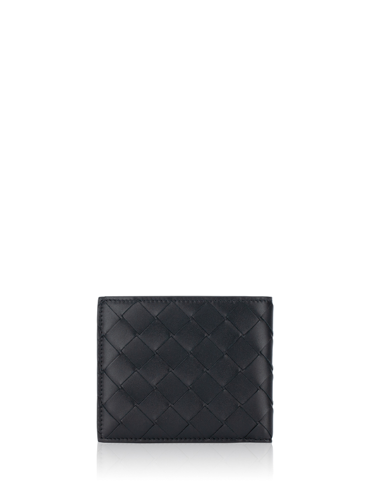 Men Nappa Intrecciato Bifold Wallet Black