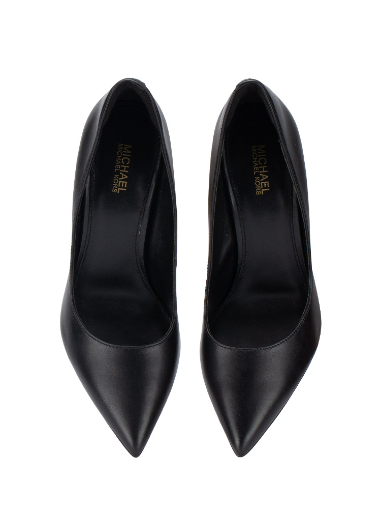 Tenley Empire Logo Embellished Leather Pump Black Sz 7