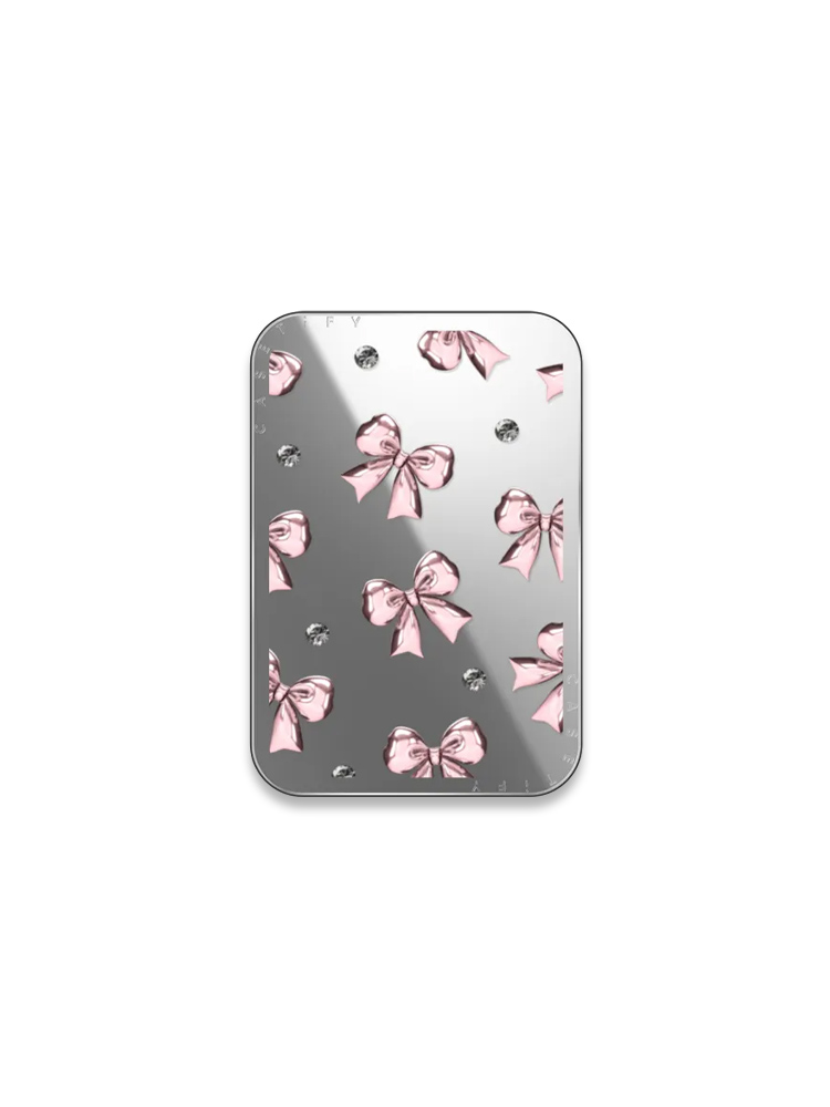 Metallic Pink Ribbon Snappy Card Holder Stand
