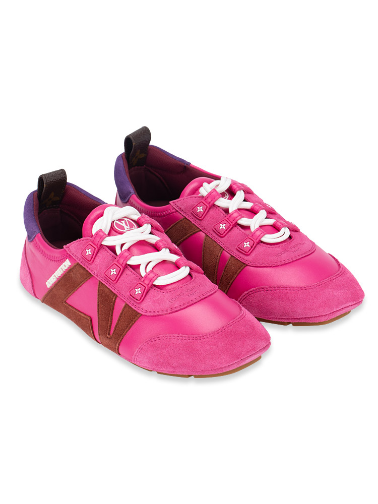 Suede Calfskin Sneakerina Sneakers Fuchsia Sz 35.5