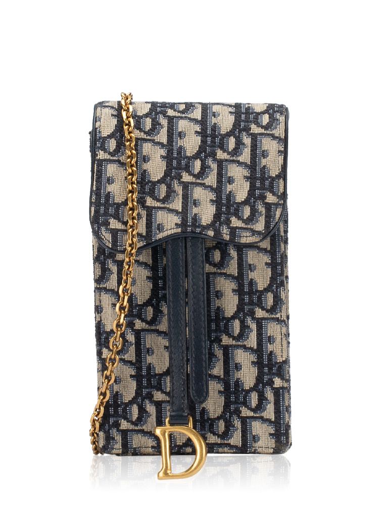 Oblique Vertical Saddle Pouch Blue