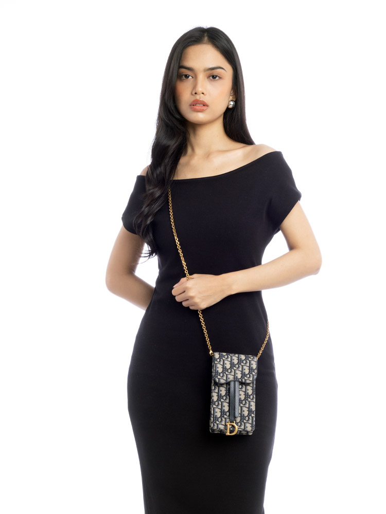 Oblique Vertical Saddle Pouch Blue