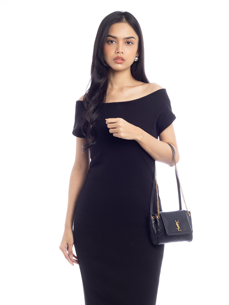 Quilted Lambskin Monogram Nolita Mini Shoulder Bag Black