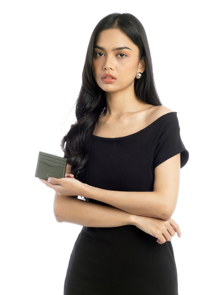 CC129 Leather Card Case Green