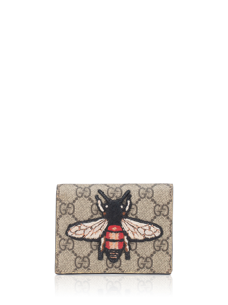 GG Supreme Bee Bifold Wallet Brown