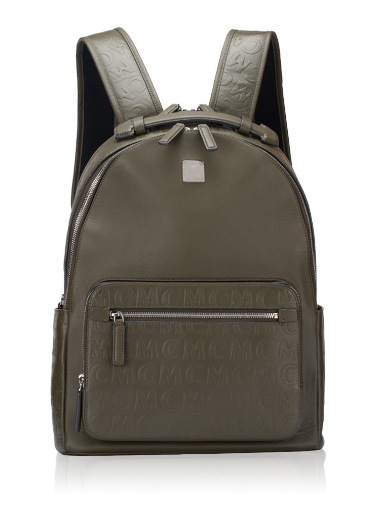 Monogram Embossed Stark Medium Backpack Sea Turtle