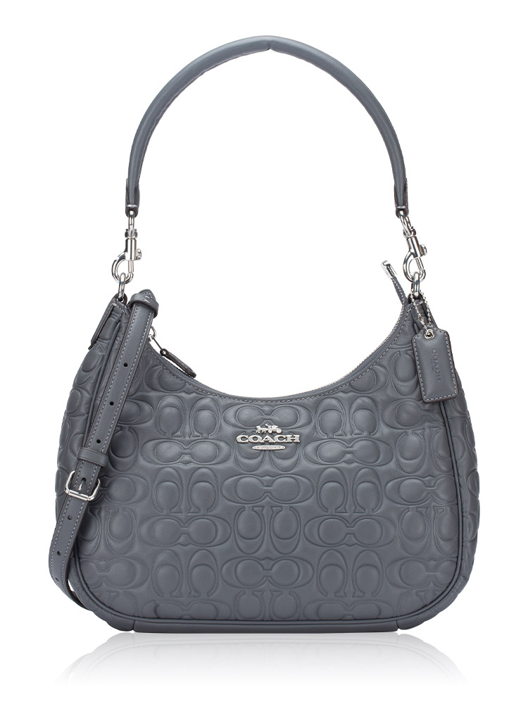 CM055 Signature Leather Teri Hobo Industrial Grey