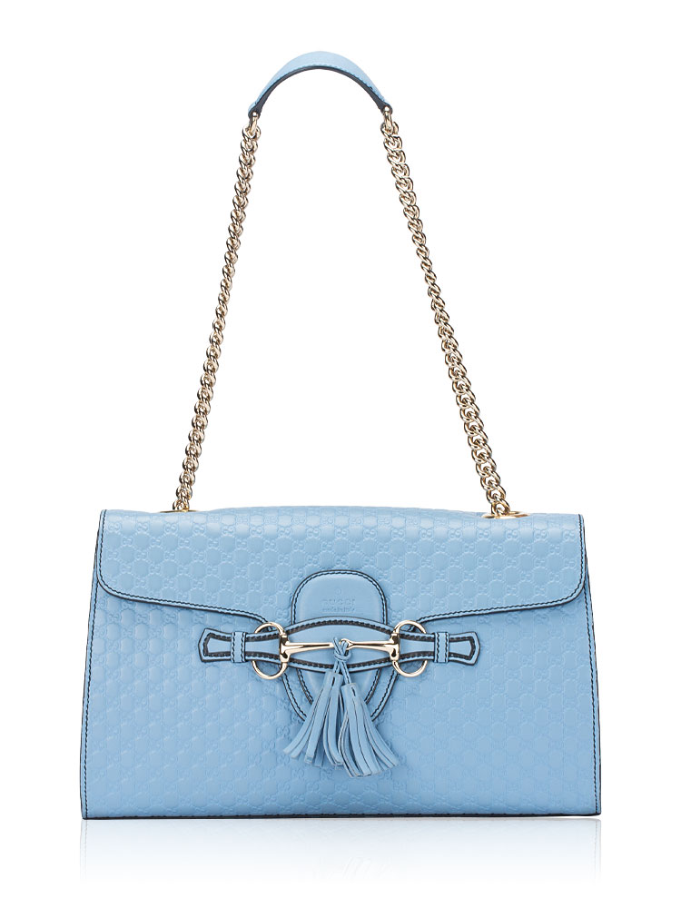 Soft Microguccissima Emily Medium Shoulder Bag Mineral Blue
