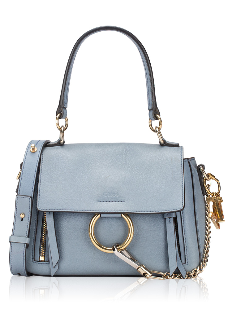 Calfskin Faye Day Mini Shoulder Bag Cloudy Blue