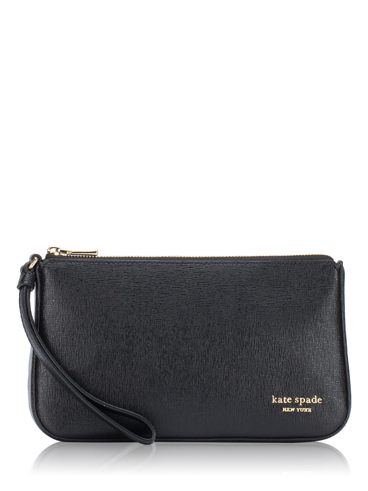 Devin Gusseted Wristlet Black