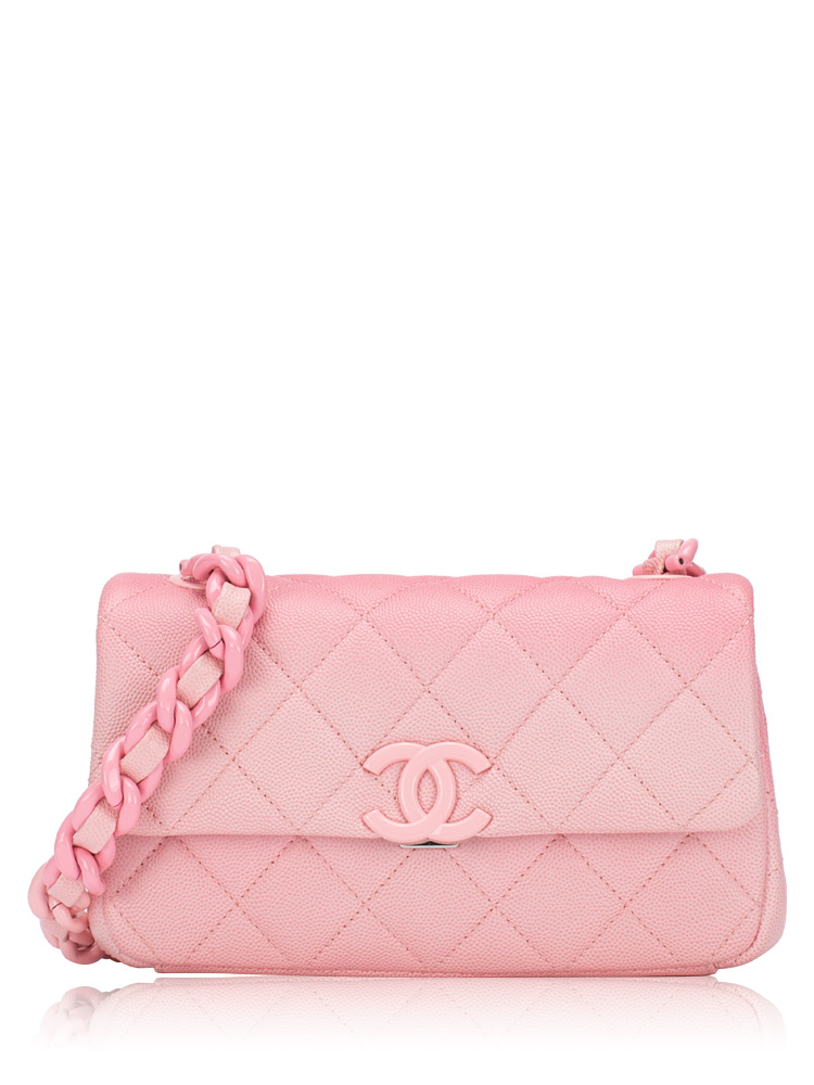 Shaded Caviar My Everything Small Flap Bag Light Pink