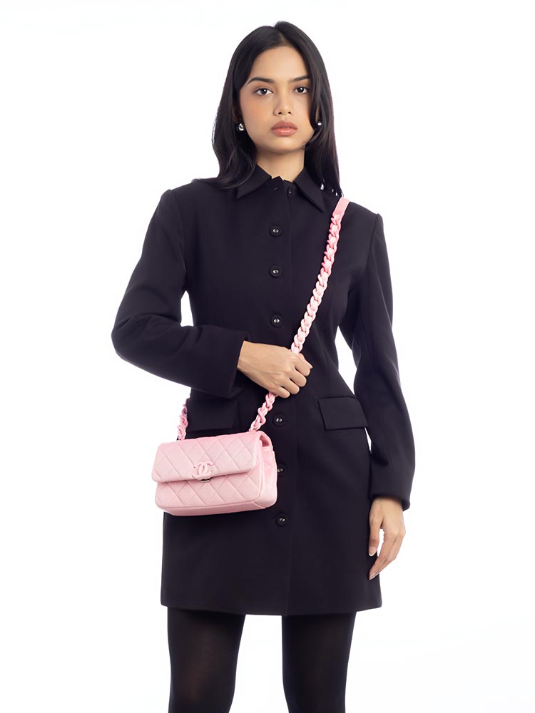 Shaded Caviar My Everything Small Flap Bag Light Pink