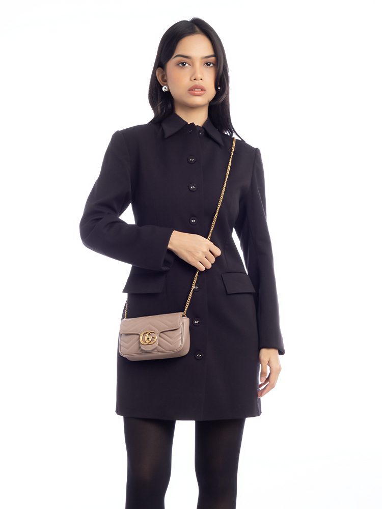 GG Marmont Matelasse Super Mini Shoulder Bag Porcelain Rose