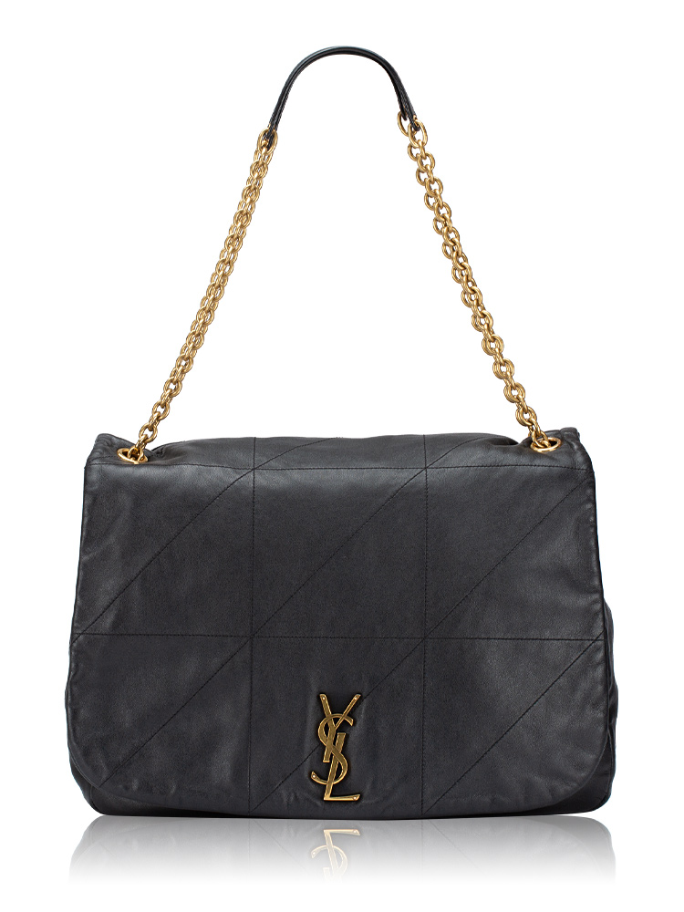 Lambskin Matelasse Monogram Large Jamie 4.3 Black