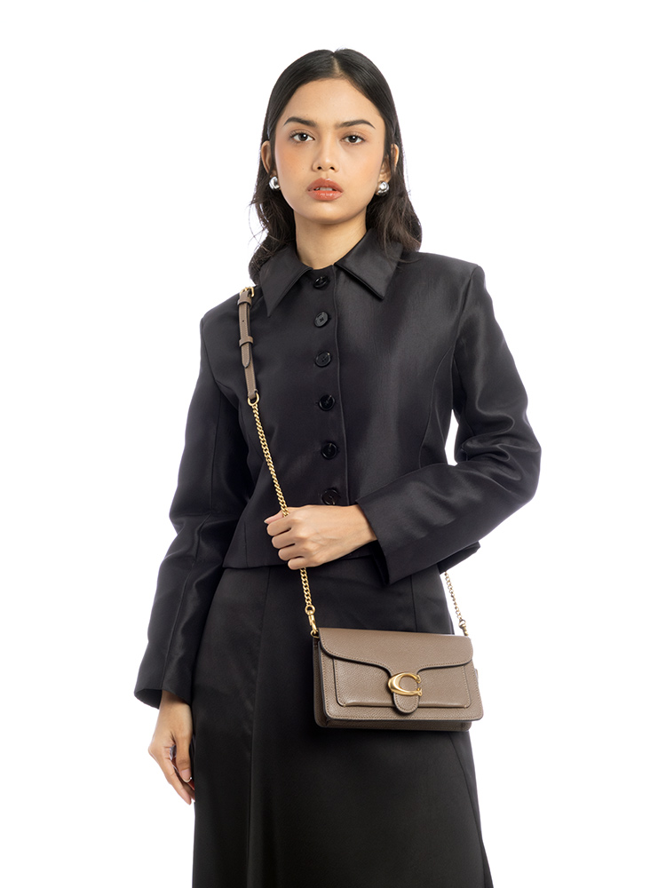 CE772 Tabby Leather Shoulder Bag Dark Stone