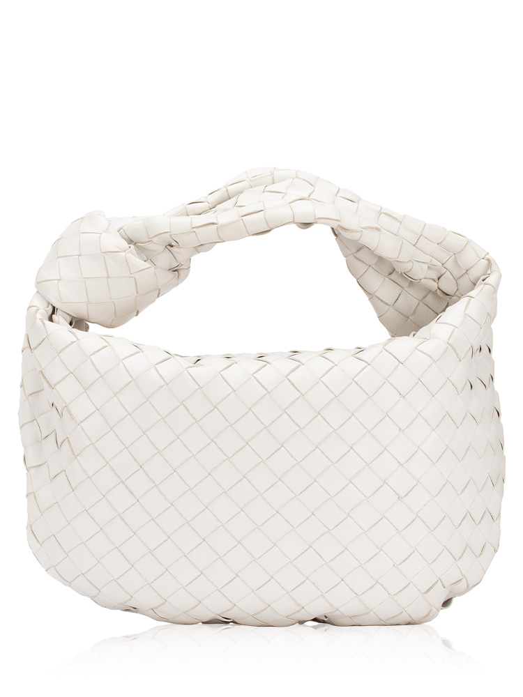 Nappa Intrecciato Jodie Teen Hobo Chalk