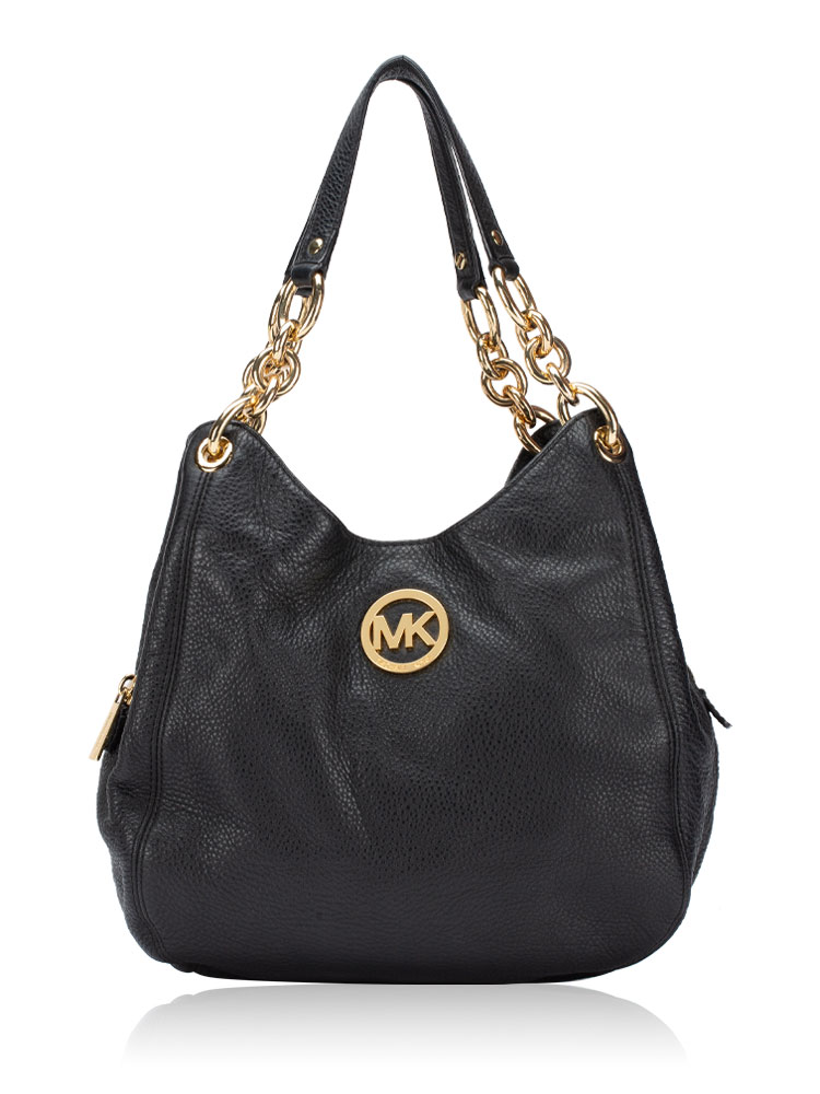 Fulton Leather Large Shoulder Bag Black