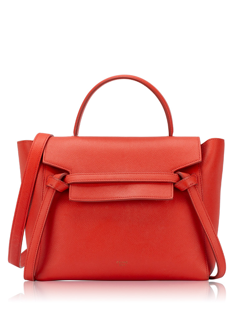 Grained Calfskin Micro Belt Bag Coquelicot