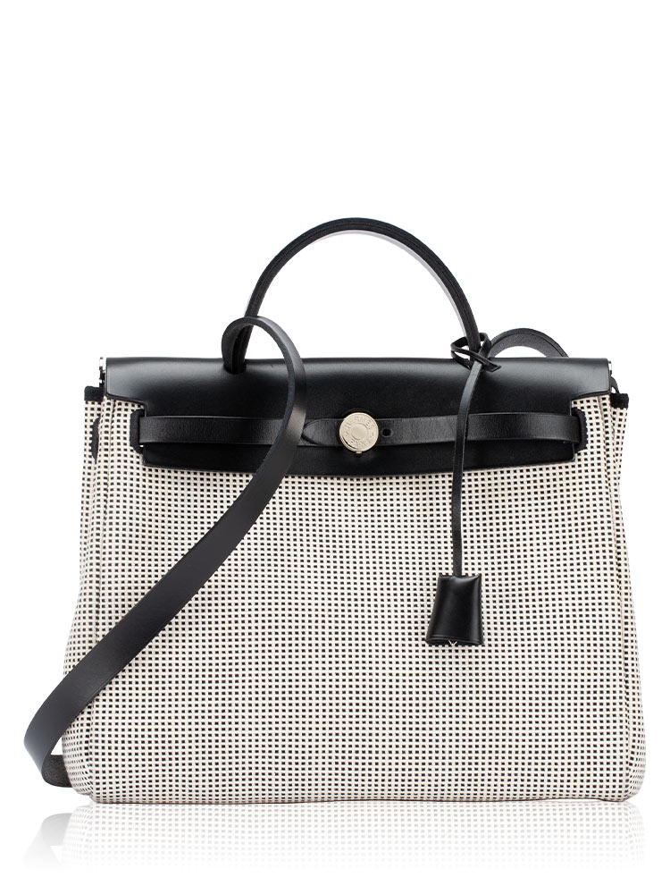 Toile Vache Hunter Herbag Zip Retourne 31 PM Ecru Blanc Noir