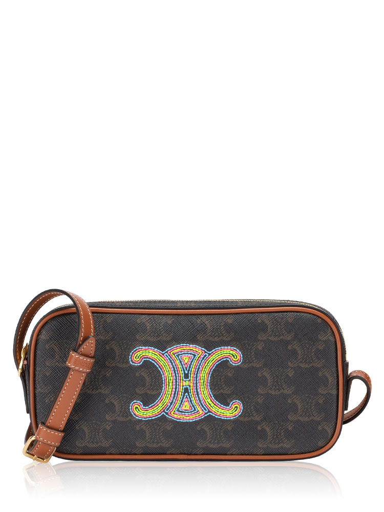 Triomphe Mini Camera Bag Tan Multicolor