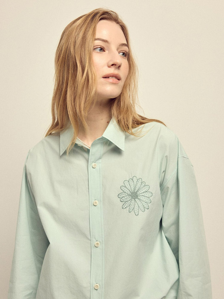 Cotton Poplin Shirt Mint