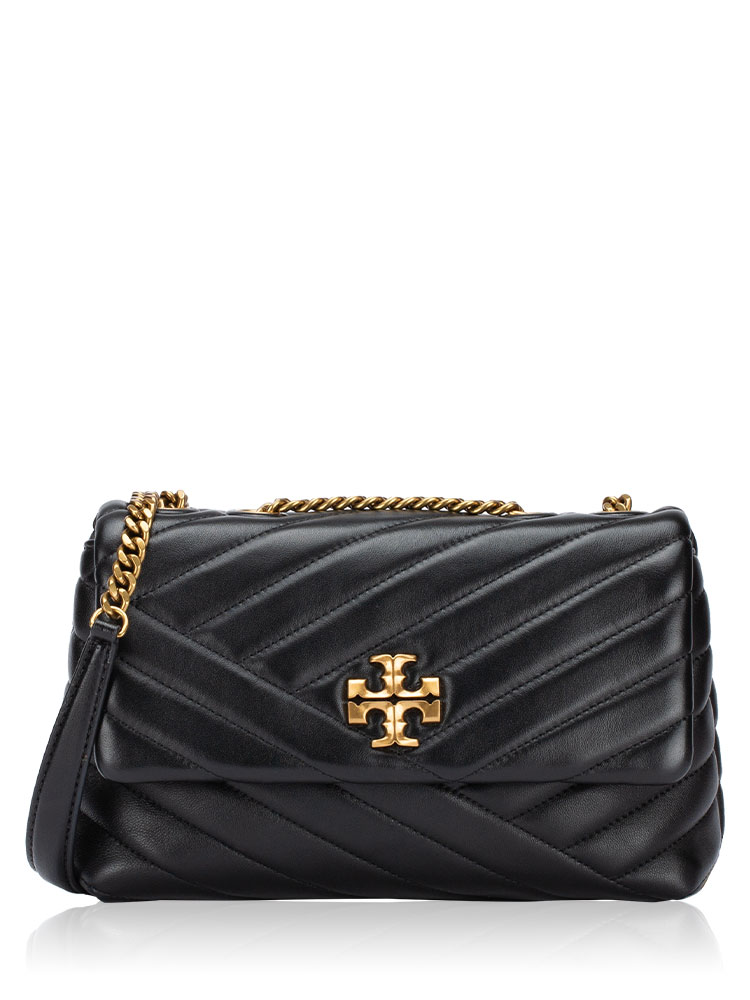 New Kira Chevron Small Convertible Shoulder Bag Black