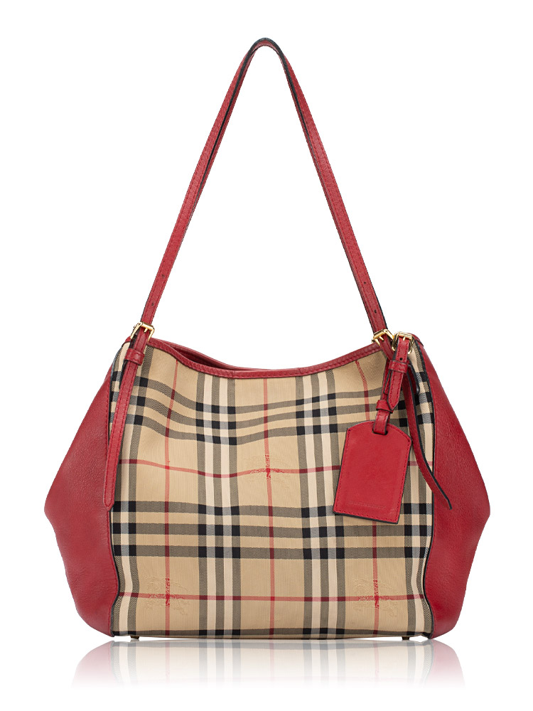 Horseferry Check Canterbury Small Tote Honey Parade Red