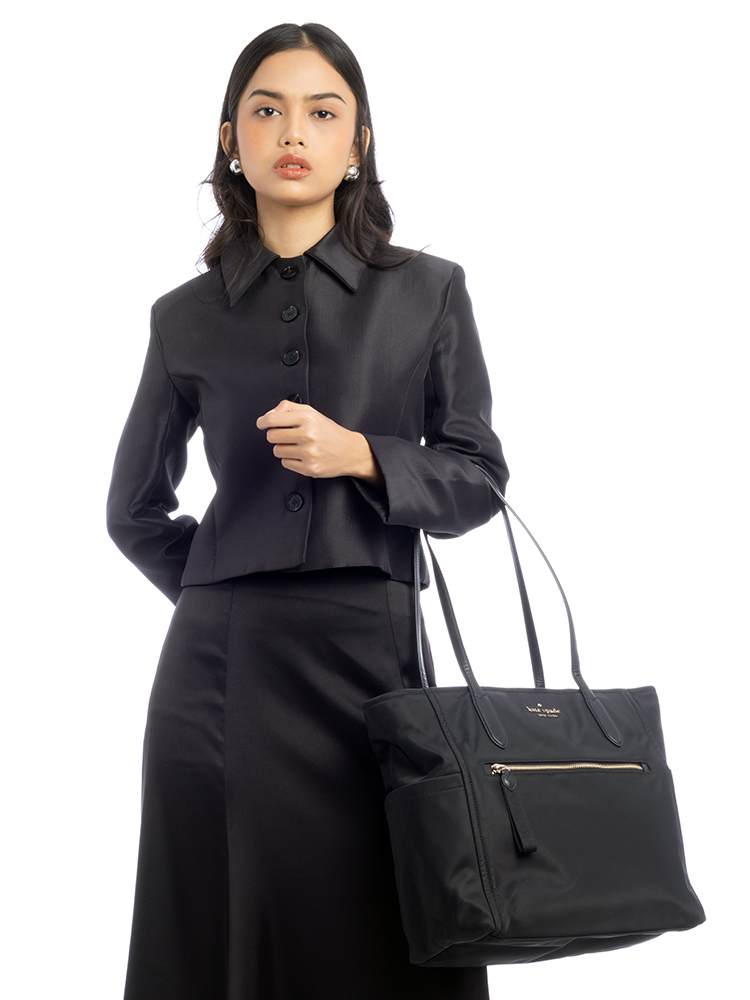 Chelsea Nylon Large Tote Black