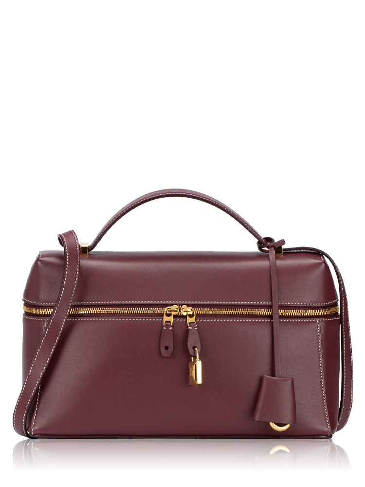 Saddle Calfskin Extra Bag L27 Azuki Beans