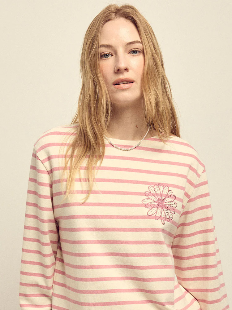 Stripe Long Sleeve T-Shirt Pink