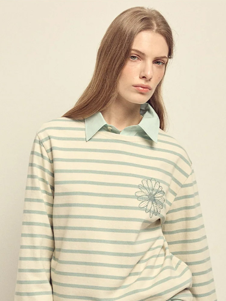 Stripe Long Sleeve T-Shirt Mint