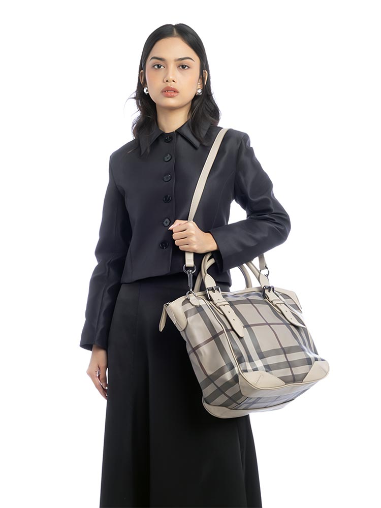 Smoked Check Medium Satchel Trench