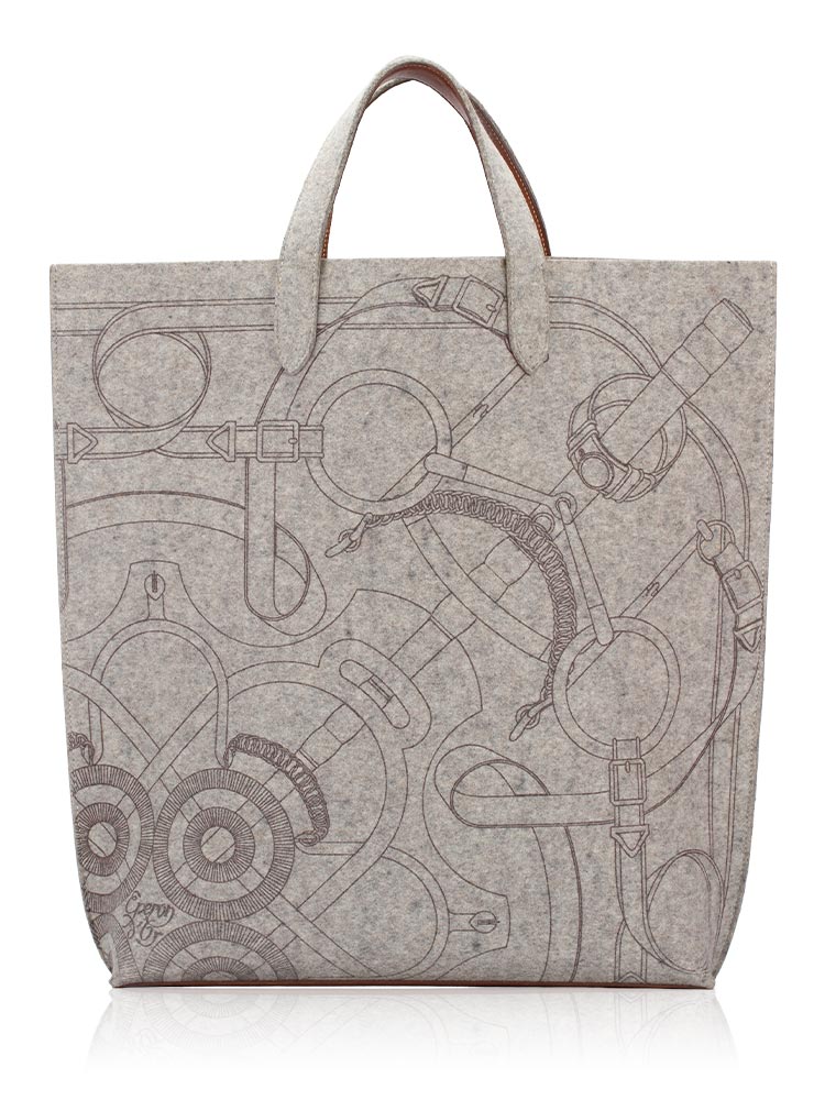 Felt Eperon d'Or Carrimi Tote GM Grey