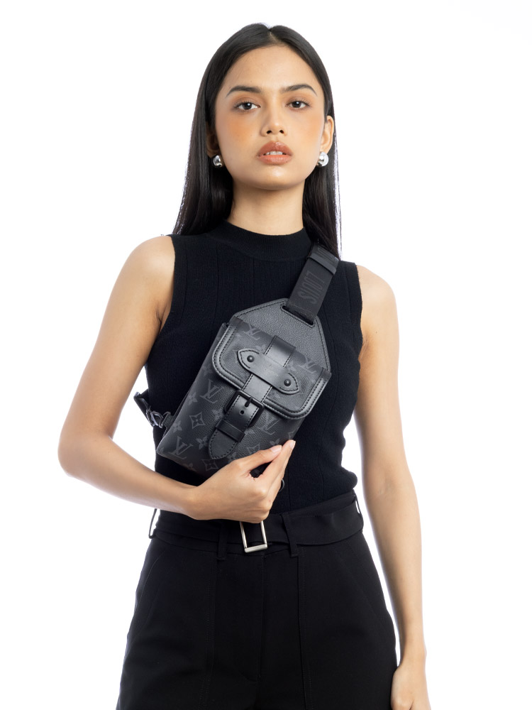 Monogram Eclipse Saumur Slingbag Black