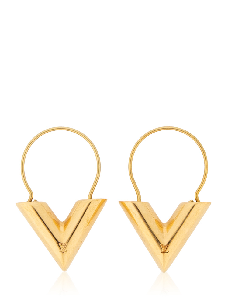 Essential V Hoop Brass Earrings Gold