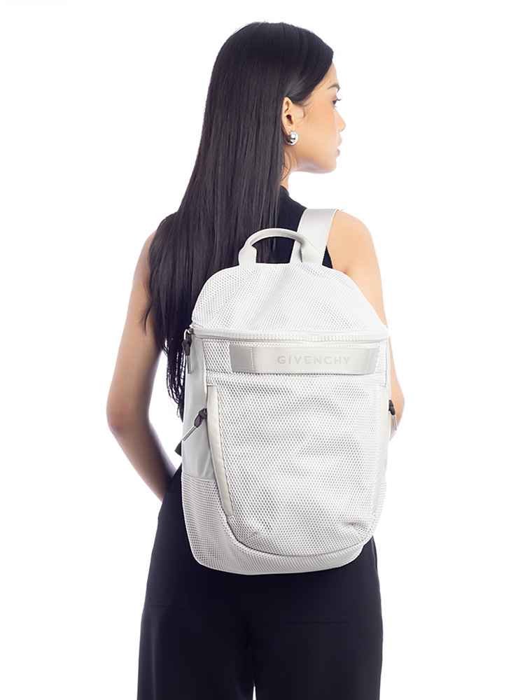 Nylon Mesh G-Trek Backpack Light Grey