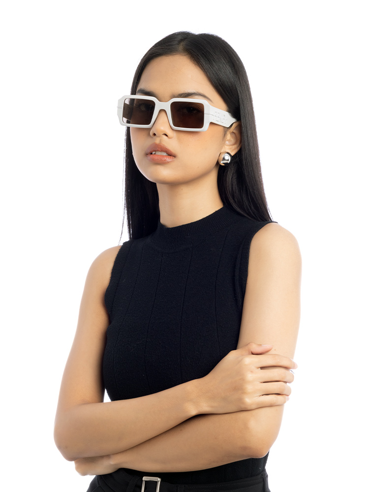FE40073U Fendigraphy Rectangular Sunglasses Matte Grey