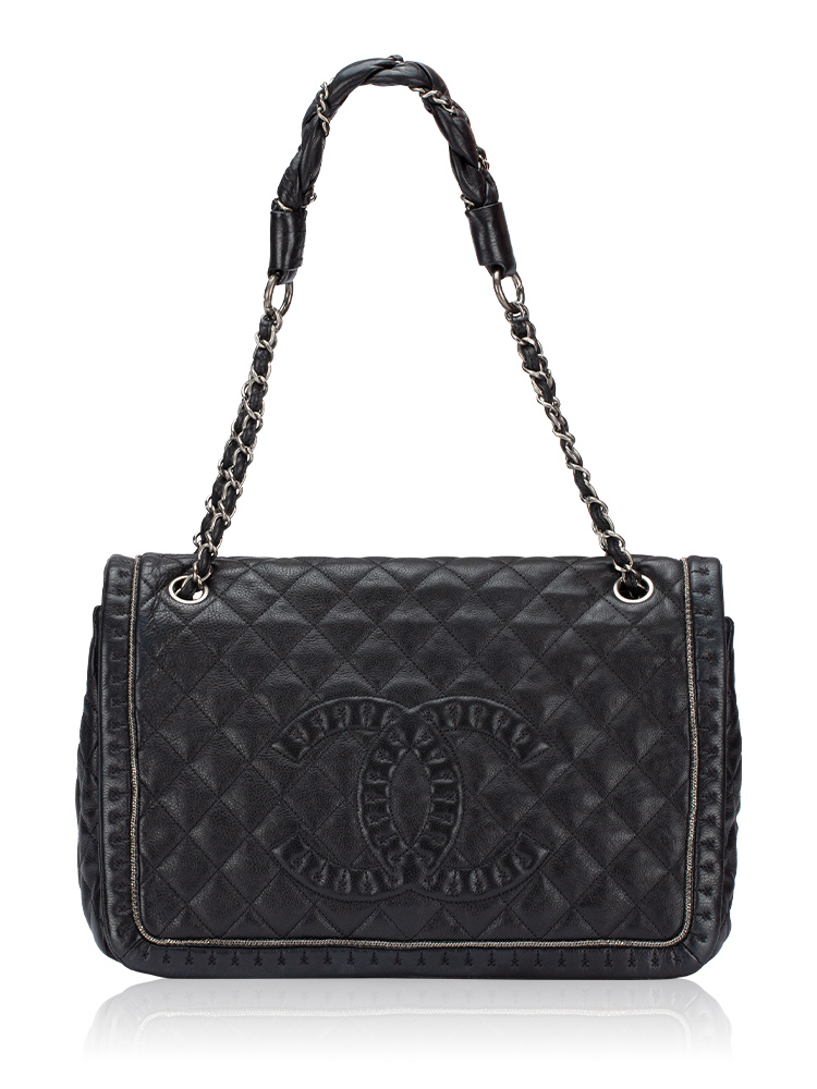 Calfskin Istanbul Flap Bag Black