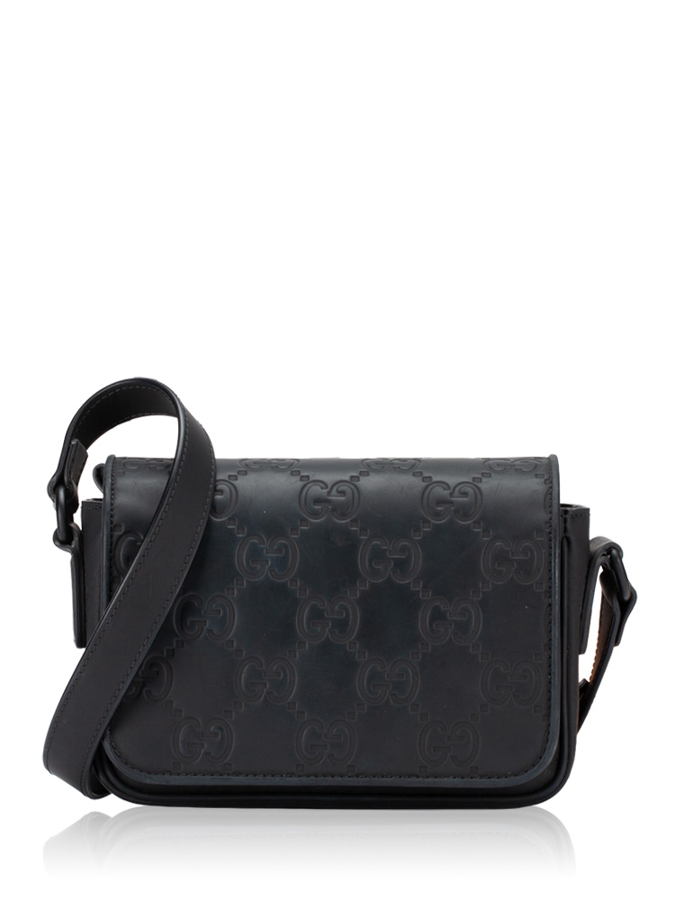 Calfskin Guccissima Super Mini Camera Bag Black