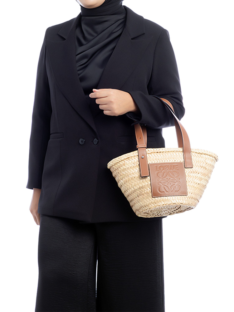 Raffia Small Basket Bag Natural Tan