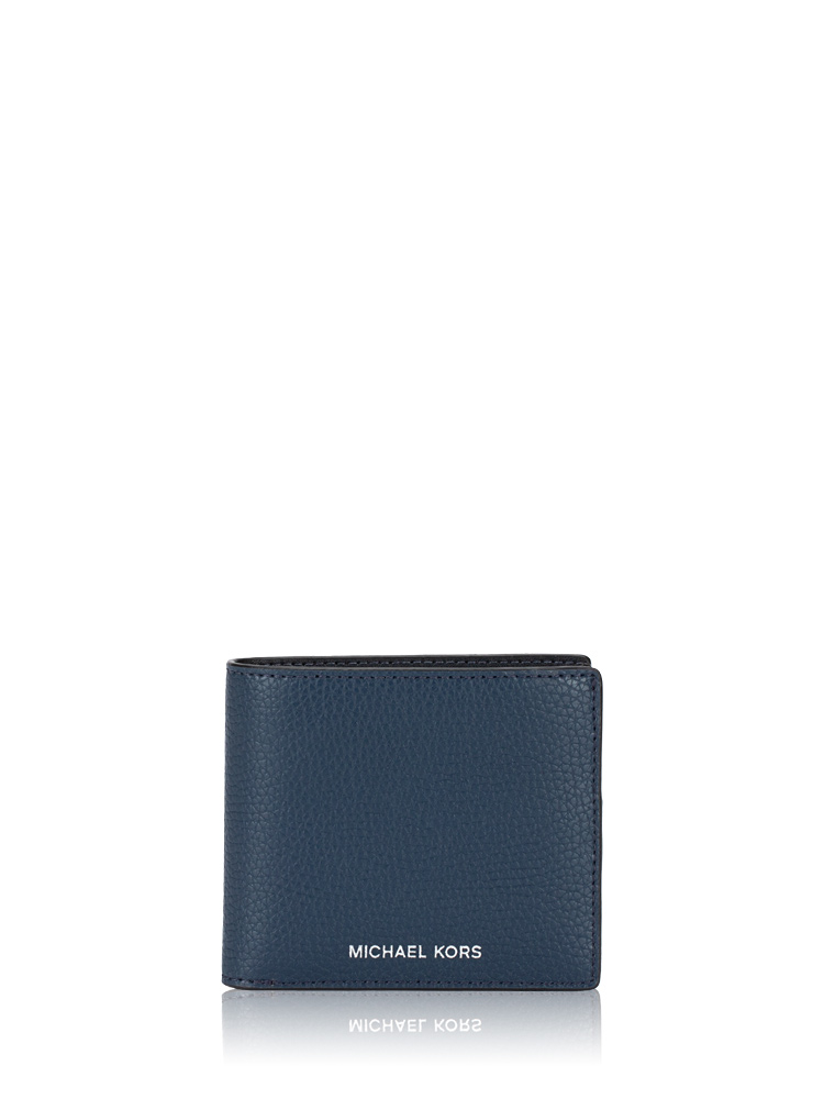 Men Leather Wallet and Signature Card Case Box Set Admiral Pale Blue