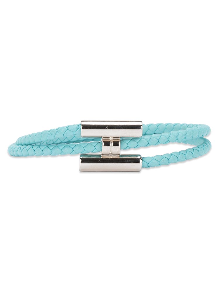 Swift Cord Tournis Tresse Double Wrap Bracelet Bleu Atoll