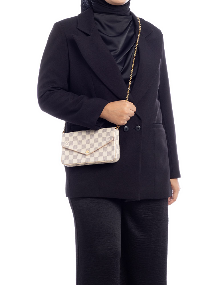 Damier Azur Felicie Pochette Rose Ballerine